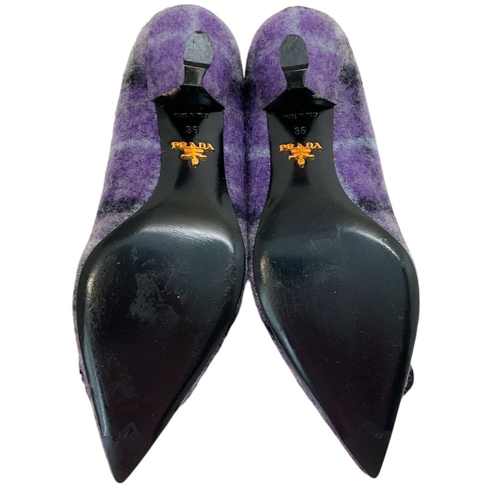 Prada Purple Tweed Pumps with Crystal Embellishment - Picture 6 of 6